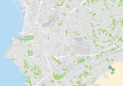 Vector city map of Marseille Stock Illustration