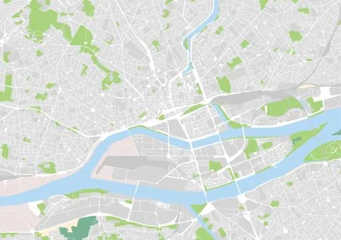 Vector city map of Nantes Stock Illustration