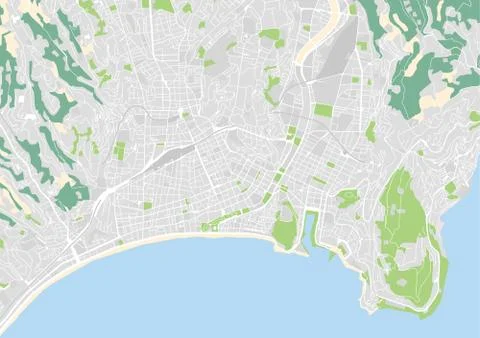 Vector city map of Nice Stock Illustration