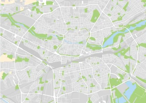 Vector city map of Nuremberg 스톡 일러스트