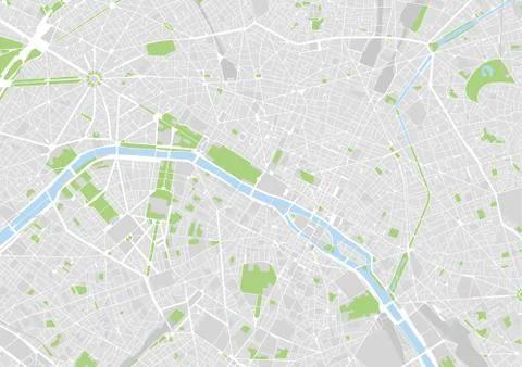 Vector city map of Paris Stock Illustration