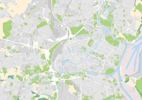 Vector city map of Strasbourg Stock Illustration