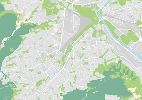 Vector city map of Stuttgart Stock Illustration
