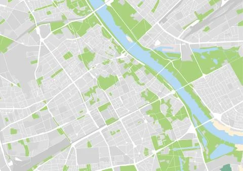 Vector city map of Warszaw 스톡 일러스트