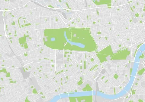 Vector city map of West Central London, UK 스톡 일러스트