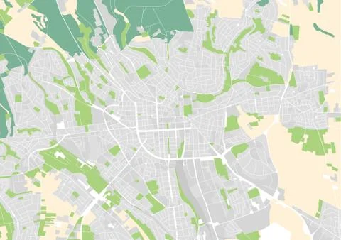 Vector city map of Wiesbaden Stock Illustration