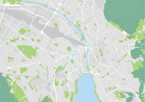 Vector city map of Zurich Stock Illustration