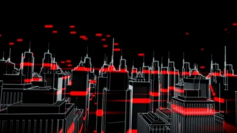 Vector City Pan  Looping Animation Stock Footage 73432940