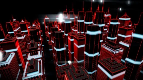 Vector City Rotation Looping Animation Stock Footage 73433718