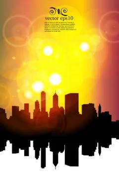 Vector of city skyline Stock Illustration