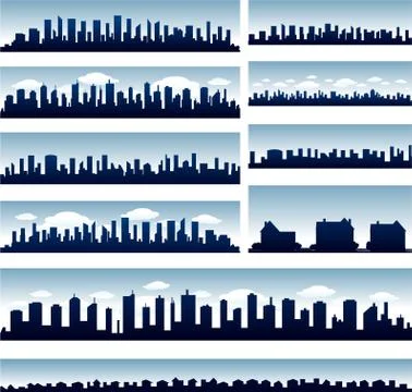 Vector city skylines Stock Illustration