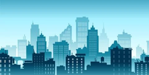 Vector of a cityscape background in the downtown Stock Illustration