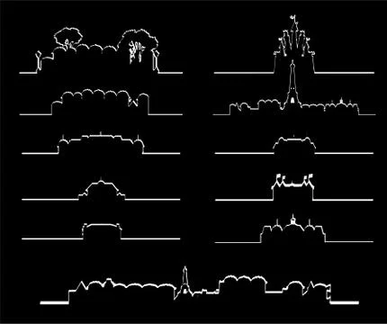 Vector cityscape collection Stock Illustration