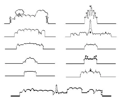 Vector cityscape collection Stock Illustration