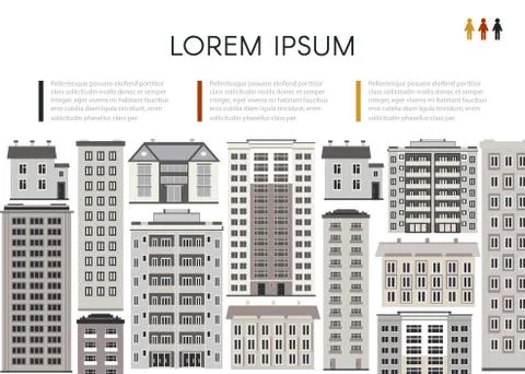 Vector cityscape poster city skyscraper building Ilustración de archivo