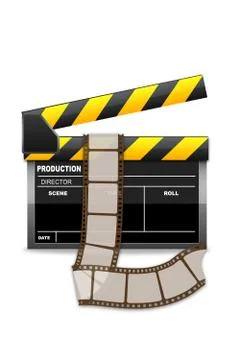 Vector clapboard with reel Stock Illustration