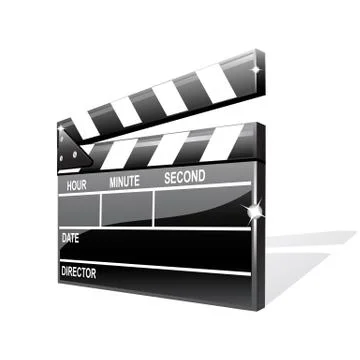 Vector clapper board. Stock Illustration