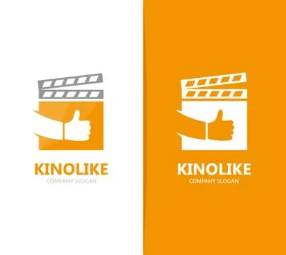 Vector of clapperboard and like logo combination. Cinema and best symbol or icon Stock Illustration