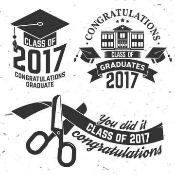 Vector Class of 2017 badge Stock Illustration