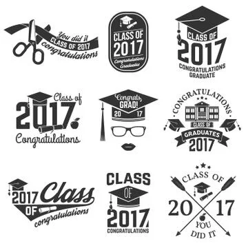 Vector Class of 2017 badge イラスト素材