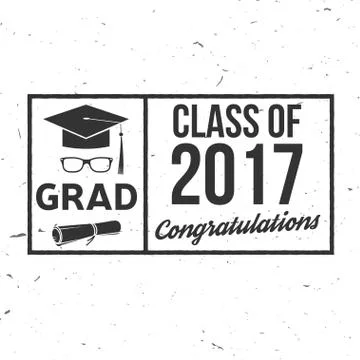 Vector Class of 2017 badge Illustrazione stock