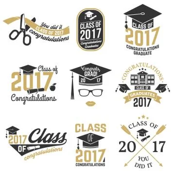 Vector Class of 2017 badge Stock Illustration