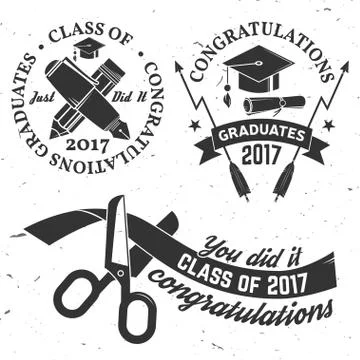 Vector Class of 2017 badge Illustrazione stock