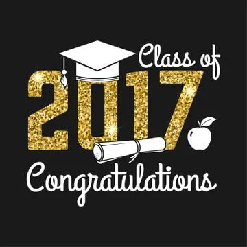 Vector Class of 2017 badge Illustrazione stock