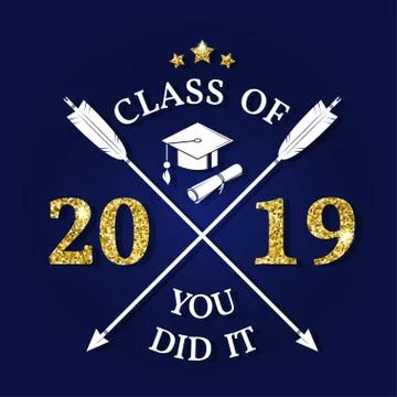 Vector Class of 2019 badge. Concept for shirt, seal, overlay or stamp, greeting Illustrazione stock