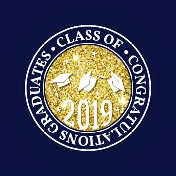 Vector Class of 2019 badge. Concept for shirt, seal, overlay or stamp, greeting イラスト素材