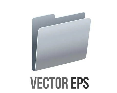 Vector classic gradient grey computer file folder icon with document イラスト素材
