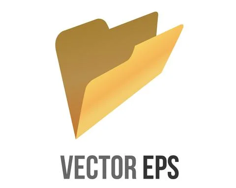 Vector classic gradient yellow computer empty file folder icon with document Stock Illustration