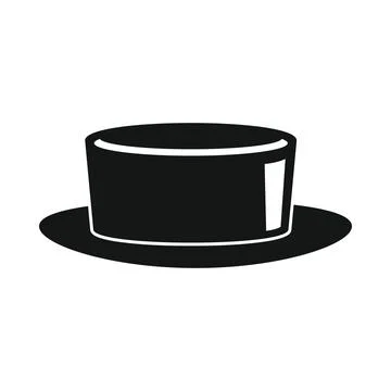 Vector classic hat black simple icon isolated on white Stock Illustration