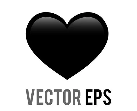 Vector classic love gradient black glossy heart icon, express dark side of so Stock Illustration