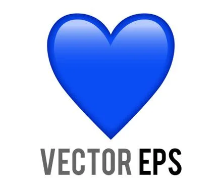 Vector classic love gradient blue glossy heart icon, used for support Illustrazione stock