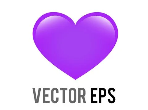 Vector classic love gradient purple glossy heart icon, used for affection, jo Stock Illustration