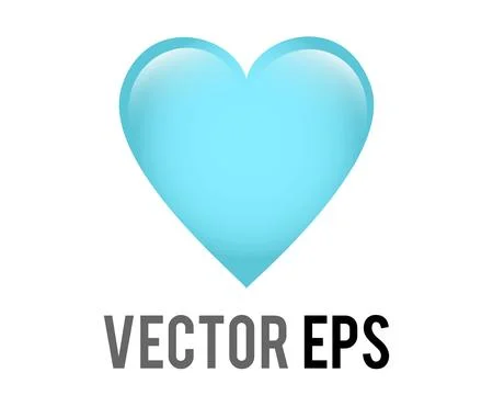 Vector classic love light blue glossy heart icon Illustrazione stock