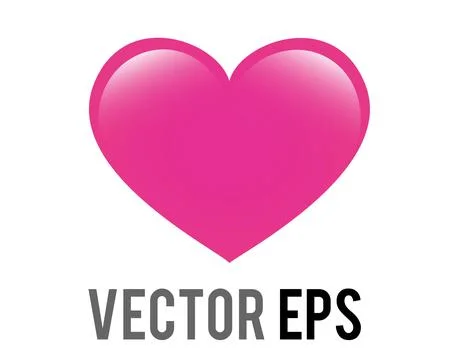 Vector classic love plain pink glossy heart icon Stock Illustration