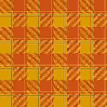 Vector classic seamless yellow plaid pattern. Orange gingham pattern. Yello.. Stock Illustration