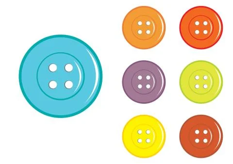 Vector classic sewing buttons in various colors Ilustración de archivo