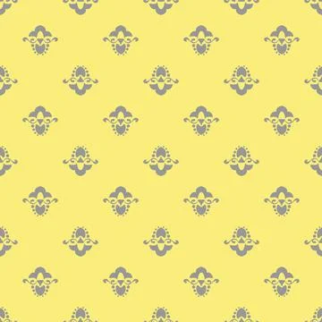 Vector classic yellow and gray, floral art nouveau seamless pattern. Stylish Stock Illustration