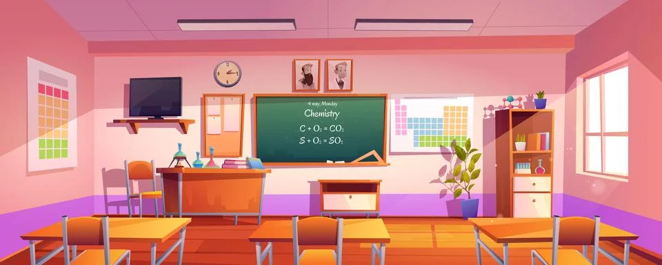 Vector classroom for chemistry learning Stock Illustration