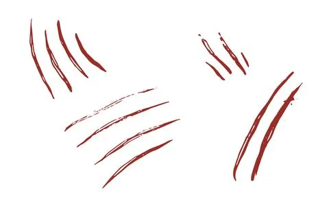 Vector claw marks of pets cat paws. Stock Illustration