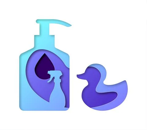 Vector clean in paper art style Stock Illustration