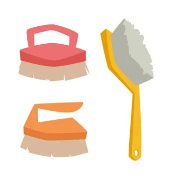 Vector cleaning brush icon flat modern design house work equipment illustration Stock Illustration