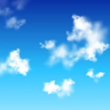 Vector clear blue sky with white clouds Stockillustratie