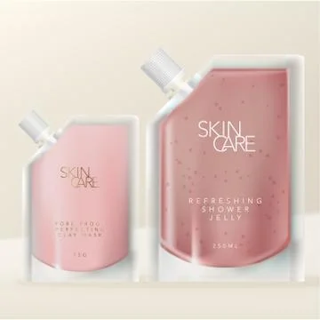 Vector Clear or Transparent Sachet Bag, Pouch or Packet Stock Illustration