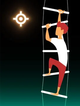 Vector climb the ladder in gradient style. Editable illustration Illustrazione stock