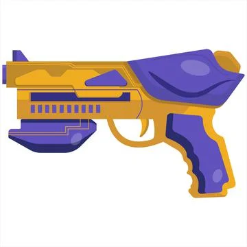 Vector clip art blaster. concept illustration of alien weapons. Energy gun fo Stock Illustration