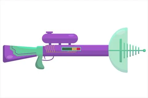 Vector clip art blaster. a vivid illustration of an unusual alien weapon. ene Stock Illustration